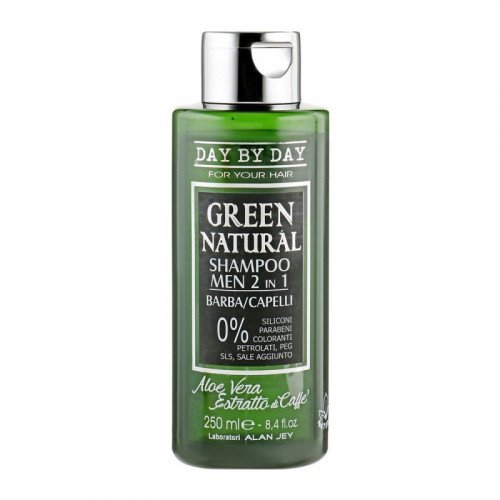 Чоловічий шампунь 2 в 1 для волосся і бороди Alan Jey Green Natural Shampoo Men 2 In 1 Barba Capelli, 250 мл