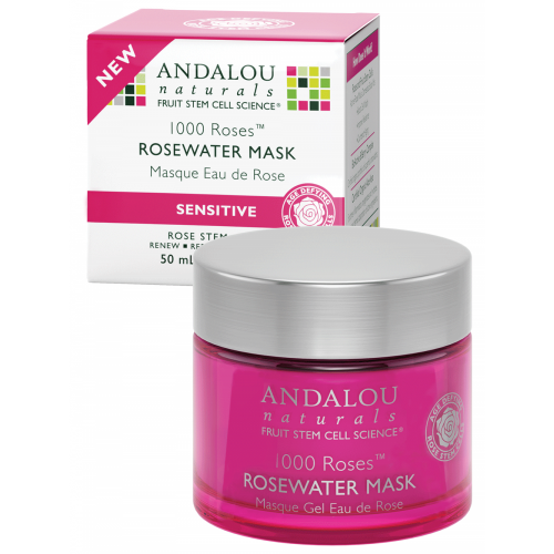 Увлажняющая восстанавливающая маска с розовой водой Andalou Naturals Rosewater Mask 1000 Roses