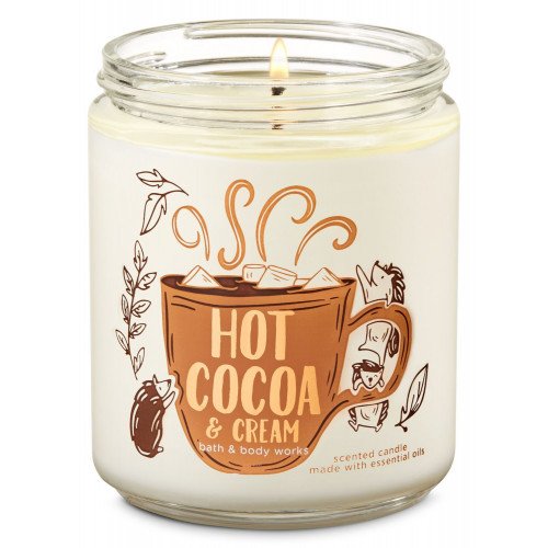 Ароматична свічка з ефірними маслами Bath &Body Works Single Wick Candle Hot Cocoa &Cream