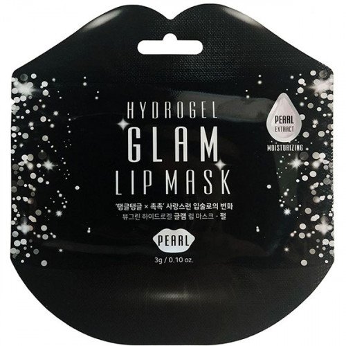 Гидрогелевая маска для губ с экстрактом жемчуга BeauuGreen Hydrogel Glam Lip Mask Black Pearl