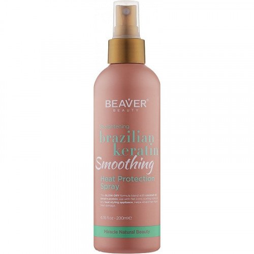 Термозахисний спрей з кератином для еластичності волосся Beaver Brazilian Keratin Smoothing Heat Protection Spray