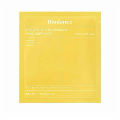 Осветляющая гидрогелевая маска для лица BIODANCE Radiant Vita Niacinamide Real Deep Mask