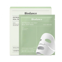 Набор гидрогелевых масок для лица с морскими водорослями BIODANCE Refreshing Sea Kelp Real Deep Mask - 4 шт