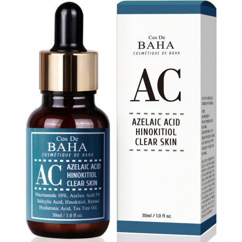 Сыворотка против акне Cos De Baha Acne Treatment Serum Azelaic acid 5%, Niacinamide 10%, Salicylic Acid, Retinol, Tea Tree