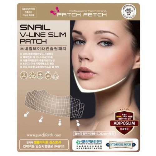 Лифтинговая гидрогелевая улиточная маска для контура лица PatchFetch Snail V-Line Slim Patch
