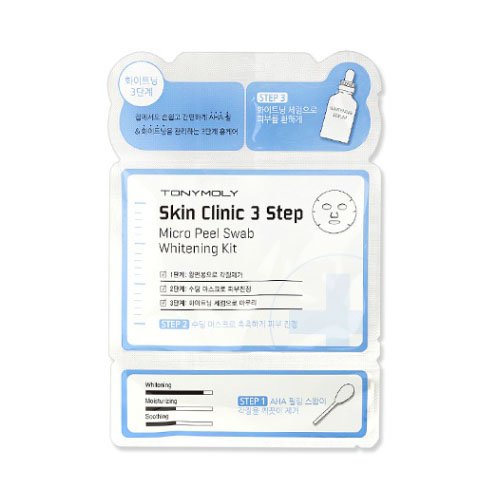 Осветляющий набор Tony Moly Skin Clinic 3 Step Micro Peel Swab Whitening Kit