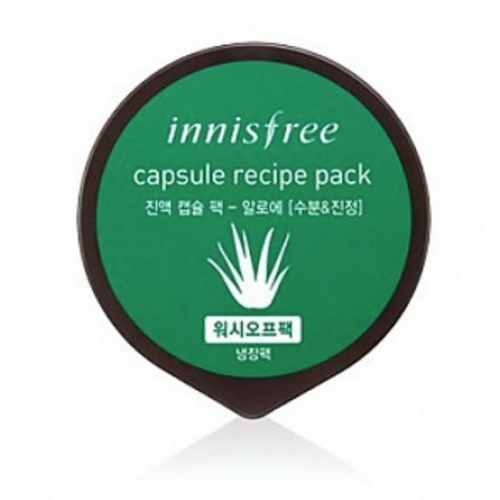 Увлажняющая и охлаждающая маска с алое Innisfree Capsule Recipe Pack Aloe