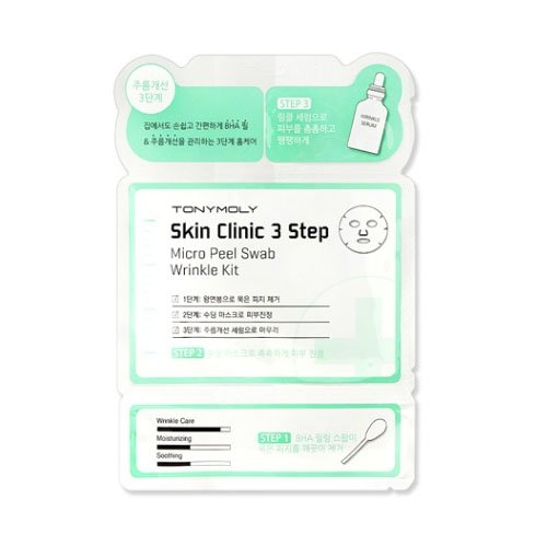 Набор кислотный пилинг + маска + сыворотка Tony Moly Skin Clinic 3 Step Micro Peel Swab Wrinkle Kit