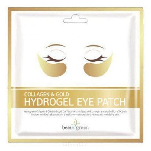 Гидрогелевые патчи для глаз c коллагеном и коллоидным золотом Beauugreen Collagen & Gold Hydrogel Eye Patch 