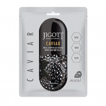 Ампульная маска с экстрактом черной икры Jigott Caviar Real Ampoule Mask