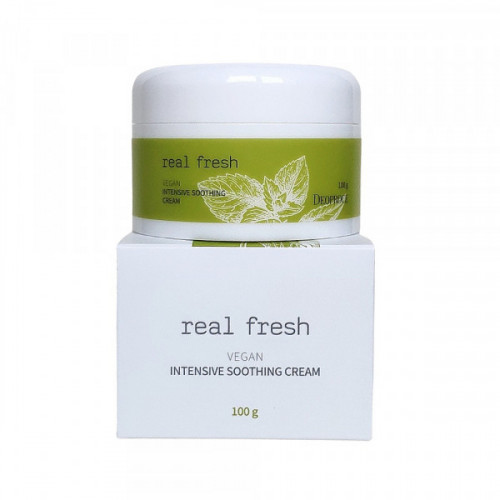 Крем для интенсивного успокоения кожи лица DEOPROCE Real Fresh Vegan Intensive Soothing Cream, 100g