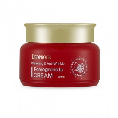 Крем для вирівнювання тону обличчя з екстрактом граната DEOPROCE Whitening and Anti-Wrinkle Pomegranate Cream, 100 мл