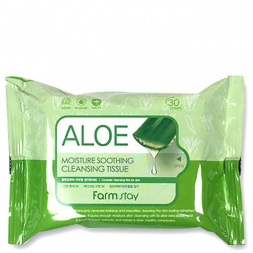 Освежающие салфетки FarmStay Aloe Moisture Soothing Cleansing Tissue