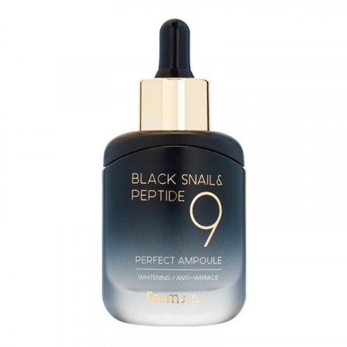 Сыворотка с муцином черной улитки и пептидами FarmStay Black Snail & Peptide 9 Perfect Ampoule