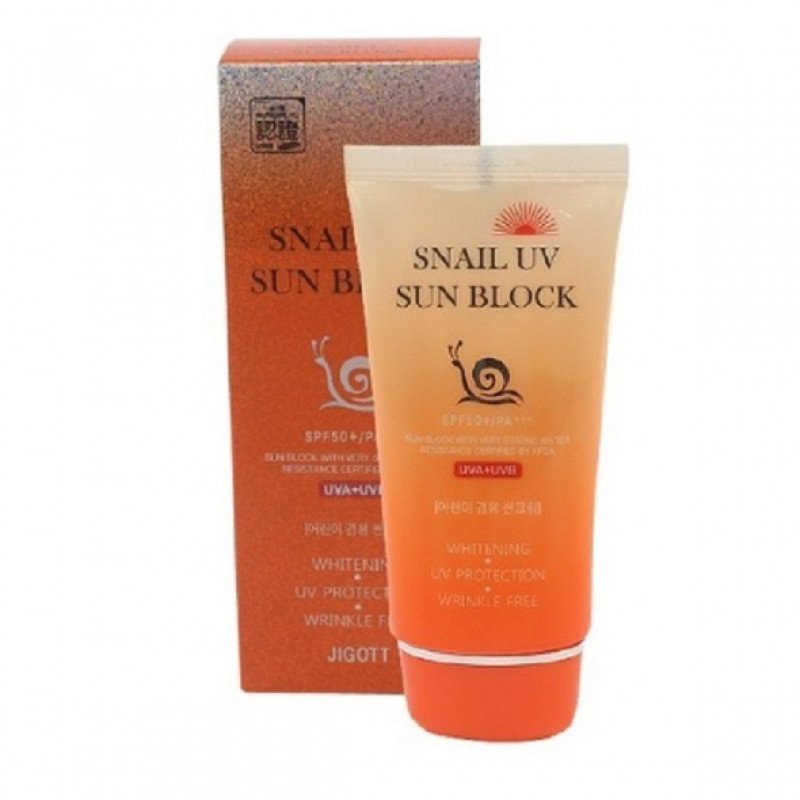 Sun block крем. Jigott Snail UV Sun Block spf50+pa+++. Jigott Snail UV Sun Block Cream солнцезащитный крем. Солнцезащитный крем Ekel Snail Sun Block SPF 50 pa+++. Jigott крем для лица SPF 50.
