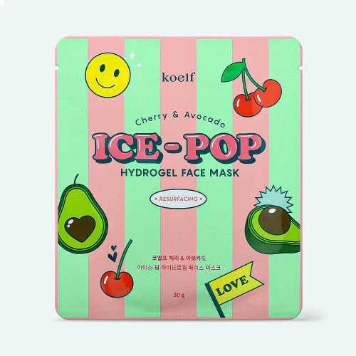 Гидрогелевая маска для лица с вишней и авокадо KOELF Cherry & Avocado Ice-Pop Hydrogel Face Mask