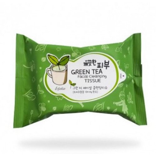 Очищающие салфетки Esfolio Pure Skin Green Tea Facial Cleansing Tissue