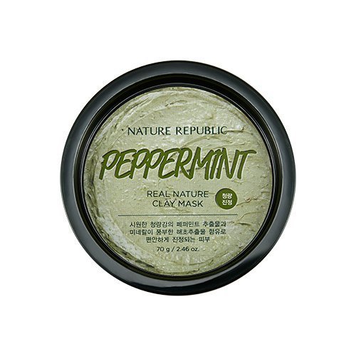 Очищающая и осветляющая маска-скраб с имбирём и лимоном Nature Republic Real Nature Clay Mask Peppermint & Seaweed