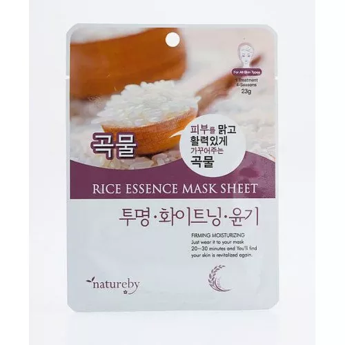 Тканевая маска для лица с экстрактом риса Natureby Rice Essence Mask Sheet 