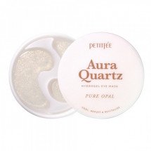Гидрогелевые патчи для глаз с протеинами жемчуга и пудрой опала Petitfee Aura Quartz Hydrogel Eye Mask Pure Opal