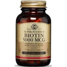 Витамины для кожи, ногтей и волос Solgar Biotin 5000 мкг, 100 таблеток