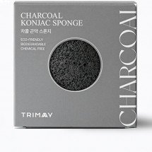Спонж конняку з вугіллям Trimay Charcoal Konjac Sponge