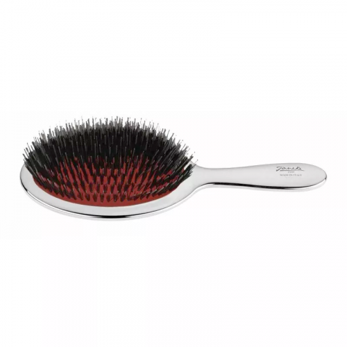 Расческа с натуральной щетиной Janeke Silver Brush With Bristles and Nylon Reinforcement CRSP23M